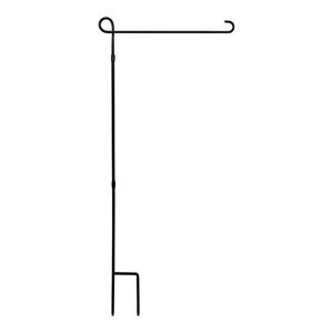 Trueliving Outdoors Black Metal Garden Flag Stand Plant Bird Feeder 36" X 16"